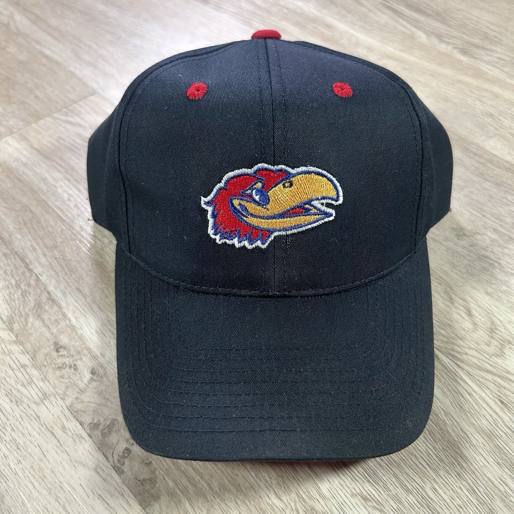 VTG Kansas Jayhawks Snapback Hat NCAA College Captivating Headwear Blue Cap
